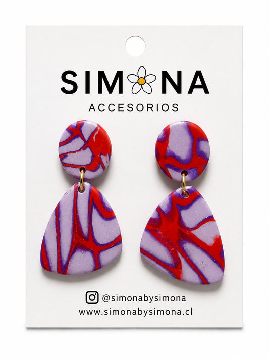 Aros Simona Morado/Rojo