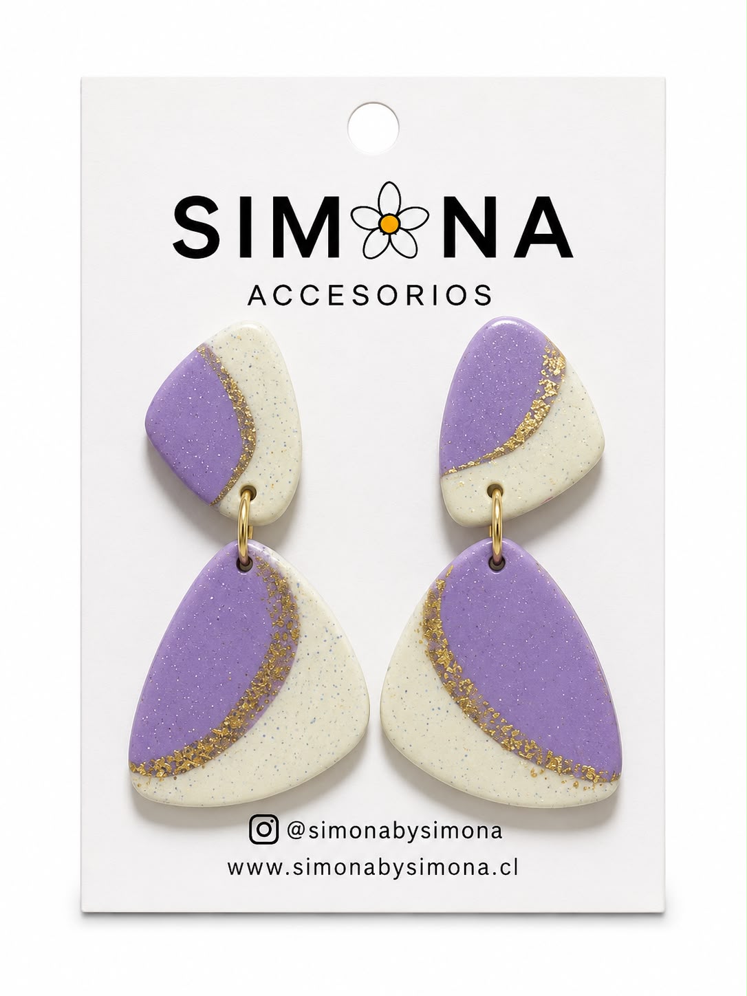 Aros Simona Blanco/Morado