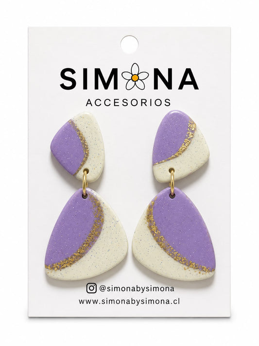 Aros Simona Blanco/Morado