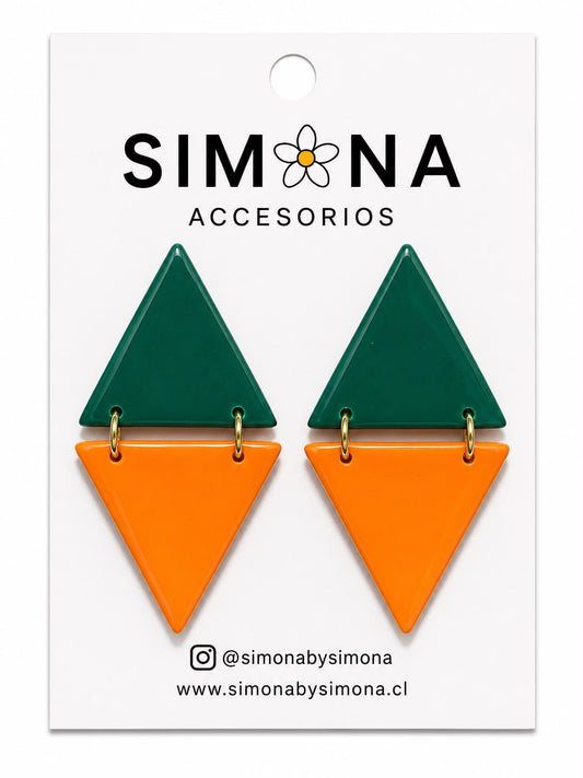 Aros Simona Verde/Naranja
