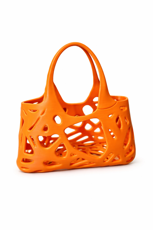 Cartera impresa en 3D naranja